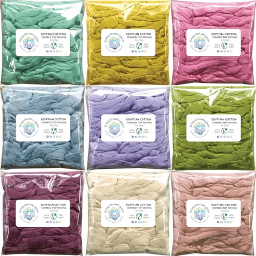 Miniatura 9 de Fibra de algodón para hilar, mezclar, fieltro y arte de fibra. Suave peinado vegano Top Roving. Merlot