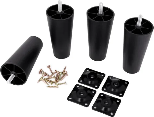 Miniatura 5 de Patas de plástico para sofá de 4.6 pulgadas, paquete de 4 patas cónicas para sofá/sofá/silla/silla con tornillos de rosca M8, patas de repuesto