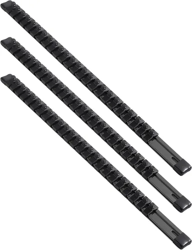 Miniatura 14 de ALOANES Organizador de riel de enchufe de aleación de aluminio de 1/4 de pulgada, bastidores de enchufe resistentes, kit de soporte para caja de Azul