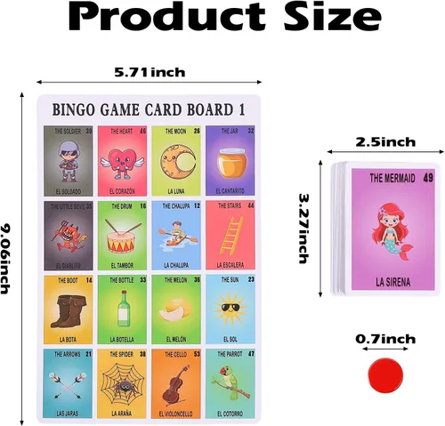 Miniatura 2 de Kit de juego de bingo mexicano,Juego bilingüe para 10 jugadores,Baraja española de cartas de Puerto Rico,Juegos de mesa en español