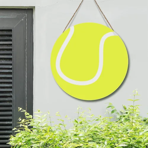 Miniatura 5 de Letrero para puerta, pelota de tenis, placa de arte de madera, regalo de equipo deportivo, placa de madera, para amantes del tenis, decoración de A-3