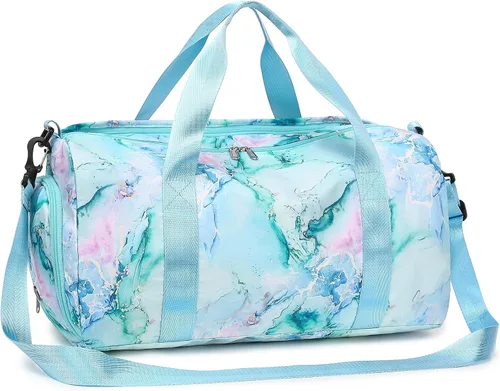 Bolsa de deporte para gimnasio, bolsa de lona con bolsillo húmedo, bolsa de fin de semana con bolsa impermeable para zapatos y agujero de aire para