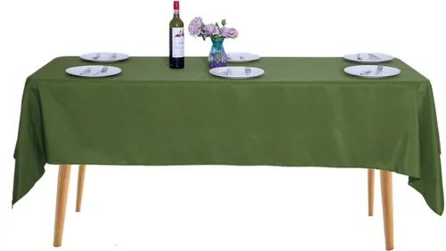 Miniatura 19 de Ascoza Paquete de 2 manteles rectangulares blancos de 60 x 84 pulgadas, tela de poliéster de 4 pies, para bodas, banquetes, restaurantes y fiestas