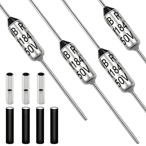 Miniatura 7 de Tnisesm Fusible térmico de metal de 73 grados, 10 unidades, 10 A, 250 V, con conectores a tope no aislados (22-18 AWG) para transformador de motor