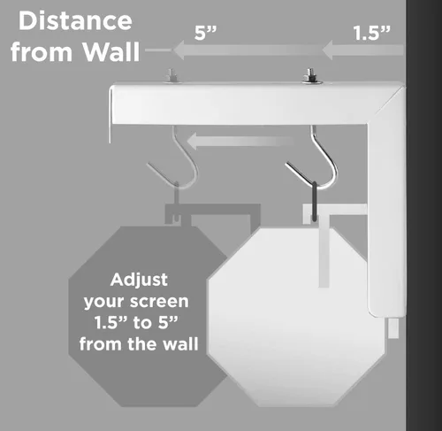 Miniatura 6 de Mount-It! Soportes en L para pantalla de proyector, soporte para colgar en la pared para proyector doméstico y pantallas de películas, ganchos