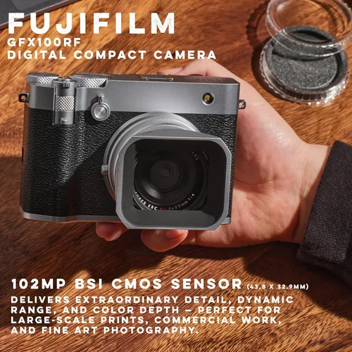 Miniatura 6 de FUJIFILM GFX100RF - Cámara digital sin espejo de formato medio, sensor BSI CMOS II de 102 MP, potente estilo de telémetro compacto, lente F4