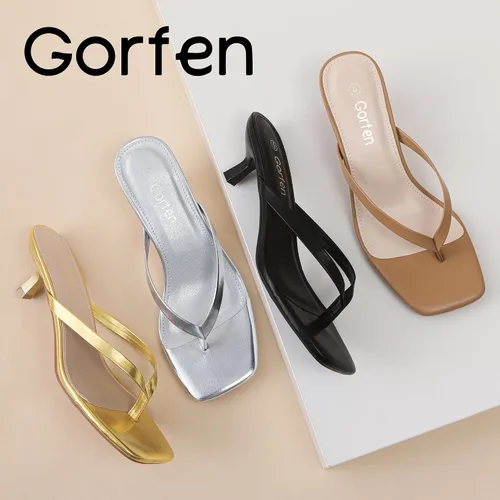 Miniatura 7 de Sandalias de tacón de gatitos para mujer, con puntera cuadrada, sin cordones, sandalias de tacón de 2 pulgadas, sandalias de fiesta, sandalias
