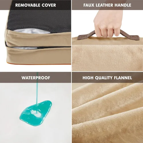 Miniatura 6 de Friends Forever Cama ortopédica para perros extra grandes, sofá cama impermeable de espuma viscoelástica para perros XL con funda extraíble lavable