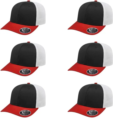 Miniatura 121 de Cap America i8502 Flexfit 110 Premium - Gorra de camionero de perfil medio con 6 paneles de malla trasera con protección UV y cierre ajustable Azul