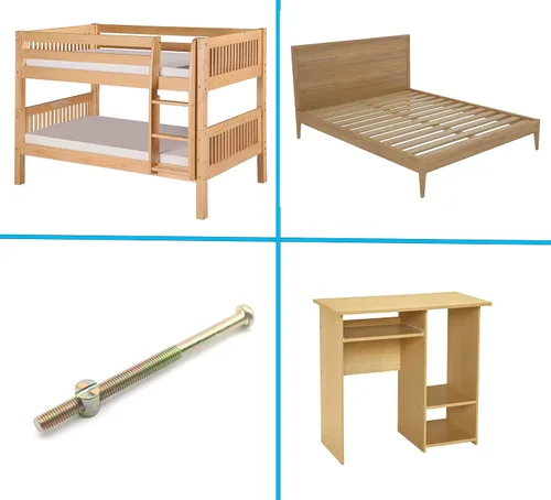 Miniatura 4 de Paquete de 10 pernos hexagonales M8 x 5.118 in para muebles, tornillos y tuercas para litera, roscas de barril M8x15mm, chapado en zinc, rosca larga