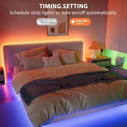 Miniatura 4 de MIWISE Regulador de intensidad para tira de luz LED RGB COB, con aplicación, sincronización de música y control remoto IR para actualizar la tira