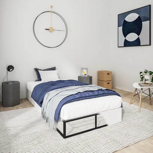 Miniatura 10 de Qingzhou - Bases de somier para cama individual, somier metálico de 7 pulgadas de altura solo para cama individual, base de colchón resistente con 7
