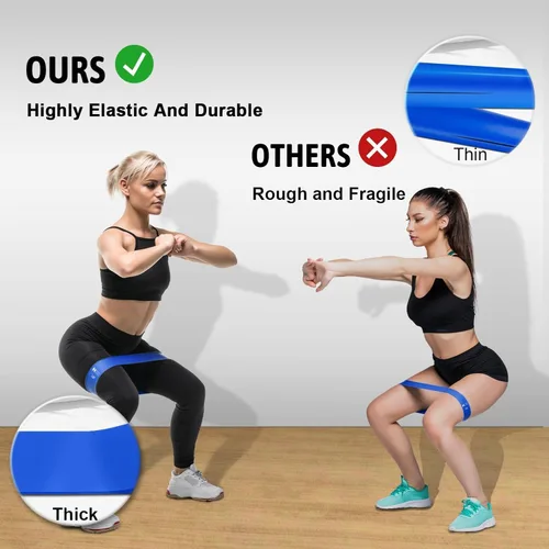 Miniatura 5 de Juego de bandas de resistencia para ejercicio, 6 niveles de bandas de entrenamiento con correas de yoga para entrenamiento de fuerza, deportes
