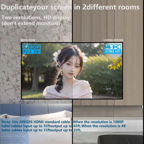 Miniatura 7 de ICUIXIAN Divisor HDMI 4K 1x8 1 en 8 salidas 4K30Hz, divisor HDMI de 8 puertos para múltiples monitores salidas 4Kx2K @30Hz y 3D, divisores HDMI