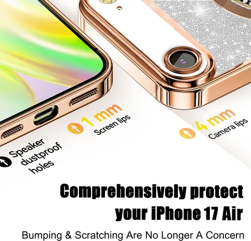 Miniatura 28 de Misscase Funda magnética con purpurina para iPhone 11 compatible con MagSafe, protección completa, delgada, a prueba de golpes, antiarañazos