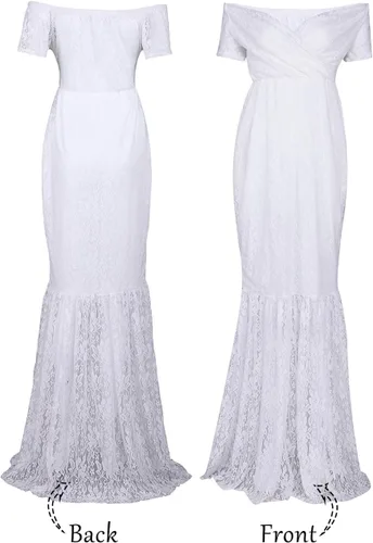 Miniatura 5 de Maxi vestido para embarazadas, de la marca JustVH, con encaje