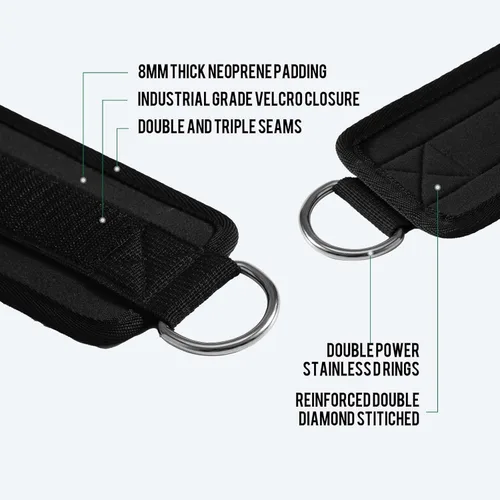 Miniatura 2 de Slim Panda Correa de tobillo para máquina de cable, tobillo para patadas, abductores de cadera, entrenamientos de glúteos, extensiones de piernas