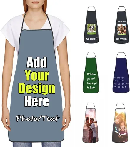 Miniatura 15 de Delantal Personalizado, Diseña Tu Propio Delantal de Cocina para Cocinar, Sube Tus Fotos Favoritas Logo, Añade Cualquier Nombre o Texto