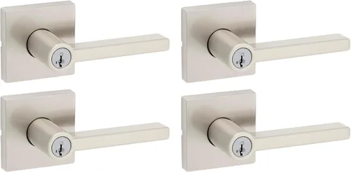 Miniatura 30 de Kwikset Halifax Manija interior de puerta de privacidad con cerradura, manija de puerta para baño y dormitorio, cerradura de botón de presión sin