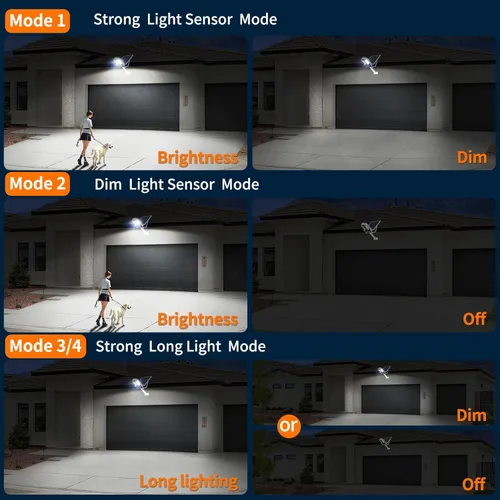 Miniatura 6 de Luces de calle solares intelamp para exteriores, impermeables, 3000LM, 12500mAh, iluminación de seguridad con inundación, sensores de movimiento PIR