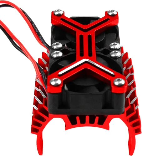 Miniatura 4 de Ventilador de refrigeración de disipador de calor dual para motor 40-42mm Compatible con 1/7 1/8 Arrma Traxxas coche RC se ajusta a los motores 4068