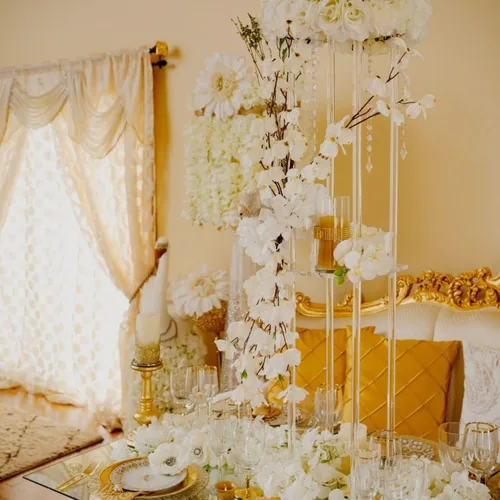 Miniatura 2 de 10 jarrones acrílicos transparentes para centros de mesa de boda, soporte de flores de 15.75 pulgadas de alto, jarrones de mesa de compromiso