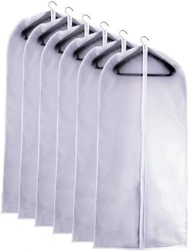 Miniatura 31 de Bolsas transparentes para colgar ropa, 40 pulgadas (juego de 6), bolsas de traje para almacenamiento en armario, bolsas de plástico a prueba