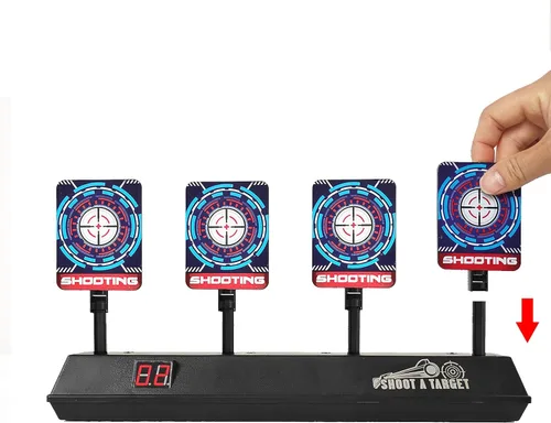 Miniatura 5 de Objetivo de disparo digital electrónico de reinicio automático con red para pistola de juguete, regalos para niños y niñas a partir de 3 años
