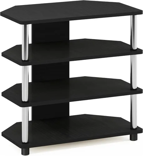 Miniatura 4 de Furinno Turn-N-Tube Centro de Entretenimiento Pequeño de 4 Niveles de Montaje Fácil / Soporte para TV / Unidad para TV / Escritorio para TV, Acero