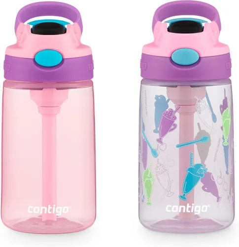 Miniatura 16 de Contigo Botella de agua con pajita para niños con tapa AUTOSPOUT de 20 onzas, arándano Azul (Arándano)