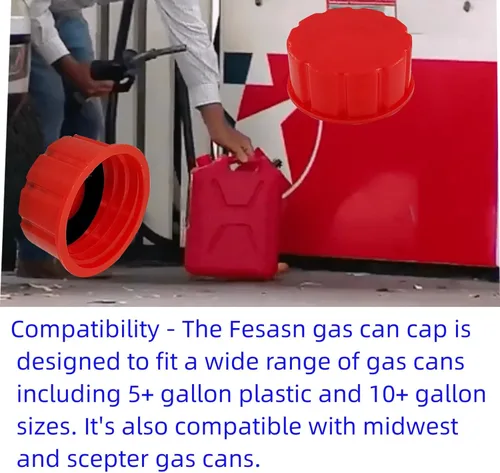 Miniatura 6 de Tapa de repuesto para latas de gasolina de 5 galones, para la mayoría de latas de gasolina de 1/2/3/5 galones, tapa de tanque de gas portátil