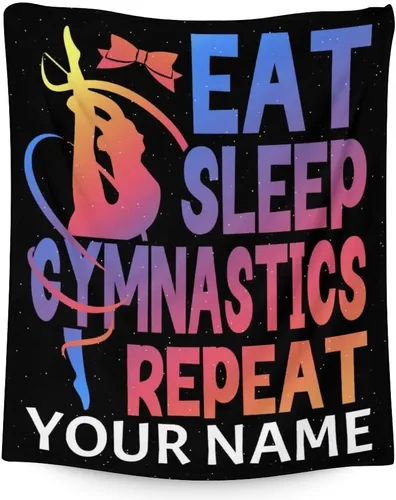 Manta de gimnasia personalizada con nombre, suave, mullida y cálida, manta de 50 x 60 pulgadas, para cama, sofá, manta deportiva negra, regalos para