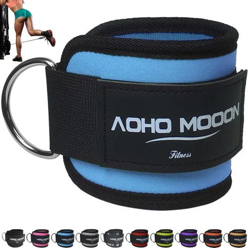 Miniatura 15 de AOHO MOOON Correas de tobillo ajustables y cómodas para máquinas de cable para mujeres, correa de pierna para gimnasio, tobillera para glúteos