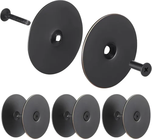 Miniatura 8 de Pelopy Placa de llenado de orificio de puerta, 2-5/8 pulgadas de diámetro, tornillos de conexión de 1 pulgada y 2 pulgadas, placa de cubierta