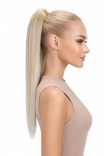 CAISHA Extensiones de clip de cola de caballo de 20 pulgadas con pinza de mariposa recta rubio mezcla H55