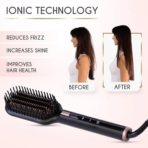 Miniatura 5 de ELLA BELLA Cepillo alisador de cabello • Cepillo alisador con calefacción • Alisa en 1 pasada • Tecnología iónica para un cabello más saludable •