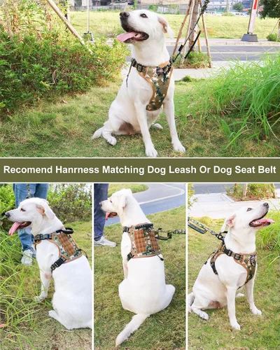 Miniatura 5 de Hotsky Arnés táctico para perro, chaleco ajustable para perro, arnés reflectante militar para mascotas, con asa de control, paneles Molle Loop
