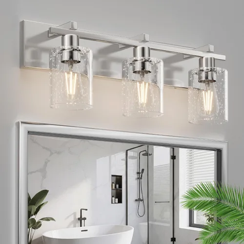 Miniatura 14 de Bathroom Light Fixtures Over Mirror, 2-Light Modern Matte Black Bathroom Vanity Light, Wall Lights with Clear Glass Shade, Living Room, Bedroom