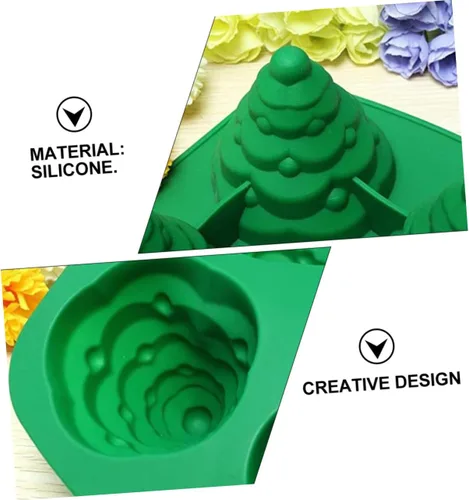 Miniatura 4 de Molde de cubo de hielo para pastel de árbol de Navidad, moldes de chocolate para hornear árbol de Navidad, molde de postre de silicona, moldes