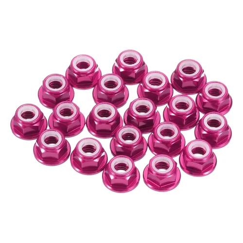 Miniatura 31 de MECCANIXITY 30 piezas de tuercas de bloqueo de aleación de aluminio M5 con paso de 0.8 mm, tuercas hexagonales con brida de nylon con rosca dentada