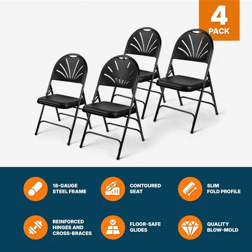 Miniatura 7 de OEF Furnishings OEF1100 Series - Sillas plegables de plástico de alta resistencia, sillas comerciales para eventos con soporte triple y capacidad