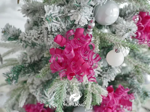 Miniatura 9 de HUIHUANG Lazos de color rosa intenso para envolver regalos, lazo de regalo rizado de 5 pulgadas x 8 unidades, lazos de cinta autoadhesivos para Rosa