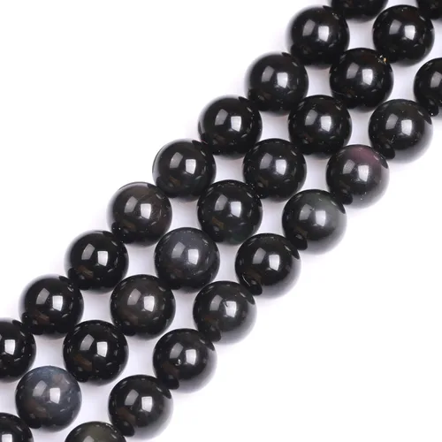 Miniatura 122 de GEM-Inside Cuentas sueltas de amatista natural de 14 mm, gemas de cristal redondo, piedra de energía para hacer joyas, 15 pulgadas Amatista oscura