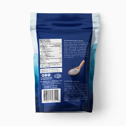 Miniatura 2 de EUPHERBIA Sal azul, gruesa, sal mineral rara, alto potasio, baja en sodio, natural, sin procesar, cosechada a mano, certificado Kosher