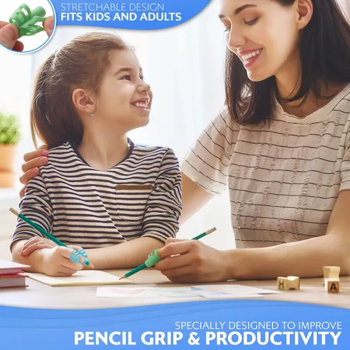 Miniatura 4 de Stylo Paquete de 6 empuñaduras para lápices para escritura a mano de niños, pinzas ergonómicas para lápices para niños de 2 a 5 años, preescolar