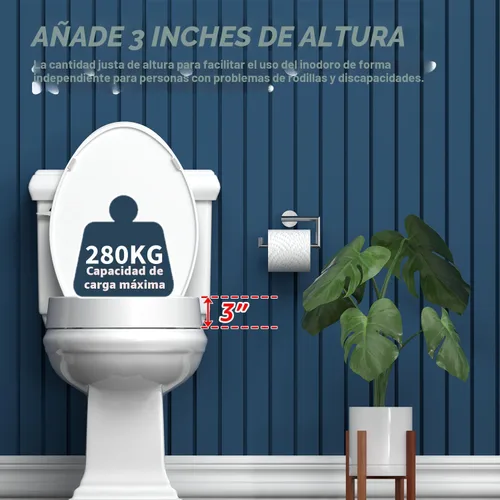 Miniatura 2 de Asiento de inodoro alargado elevado para personas mayores, Cierre Lento, Asiento de inodoro elevado, Resistencia Pesada, Nunca se afloja, Asiento