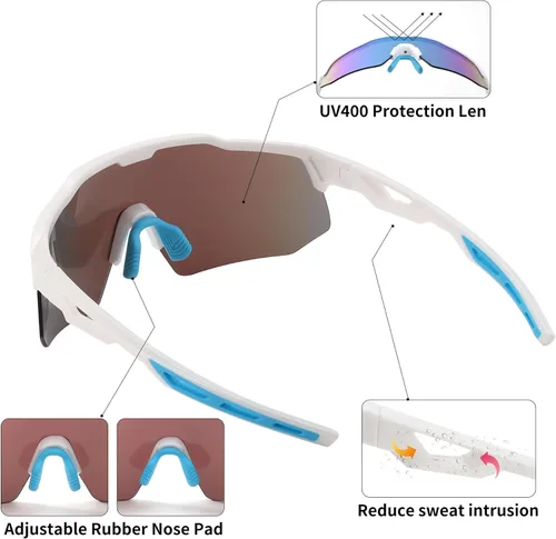Miniatura 5 de FEISEDY Gafas de sol deportivas de ciclismo para hombres y mujeres, con protección UV400, para béisbol, pesca, golf, B0069