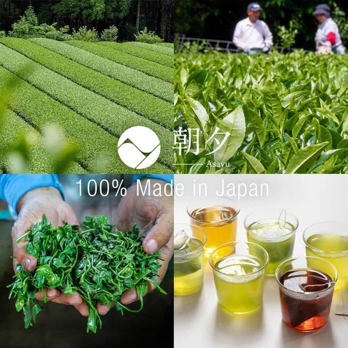 Miniatura 5 de Asayu Japan Té verde, set de regalo Green Boost, sencha japonés y genmaicha con polvo matcha, fabricado en Japón, 30 bolsas de té, té de arroz