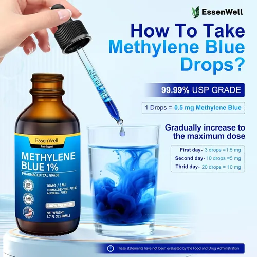Miniatura 5 de Grado farmacéutico azul de metileno 4.06 fl oz,1% USP Grado Solución Mezcla Vitamina
