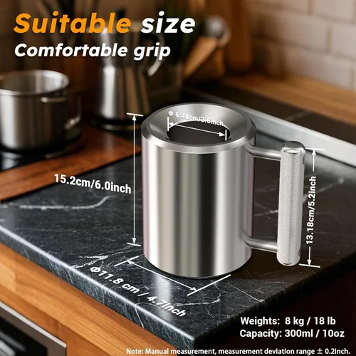 Miniatura 6 de Taza pesada de 18 libras y 10 onzas de acero inoxidable con mancuernas para ejercicio, taza de agua, súper pesada, entrenamiento de fitness